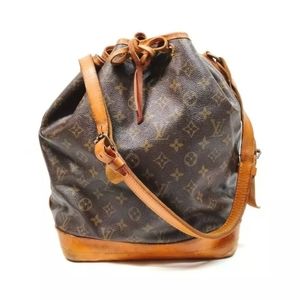 LOUIS VUITTON Noe MM Monogram Canvas Leather Drawstring Shoulder Bag